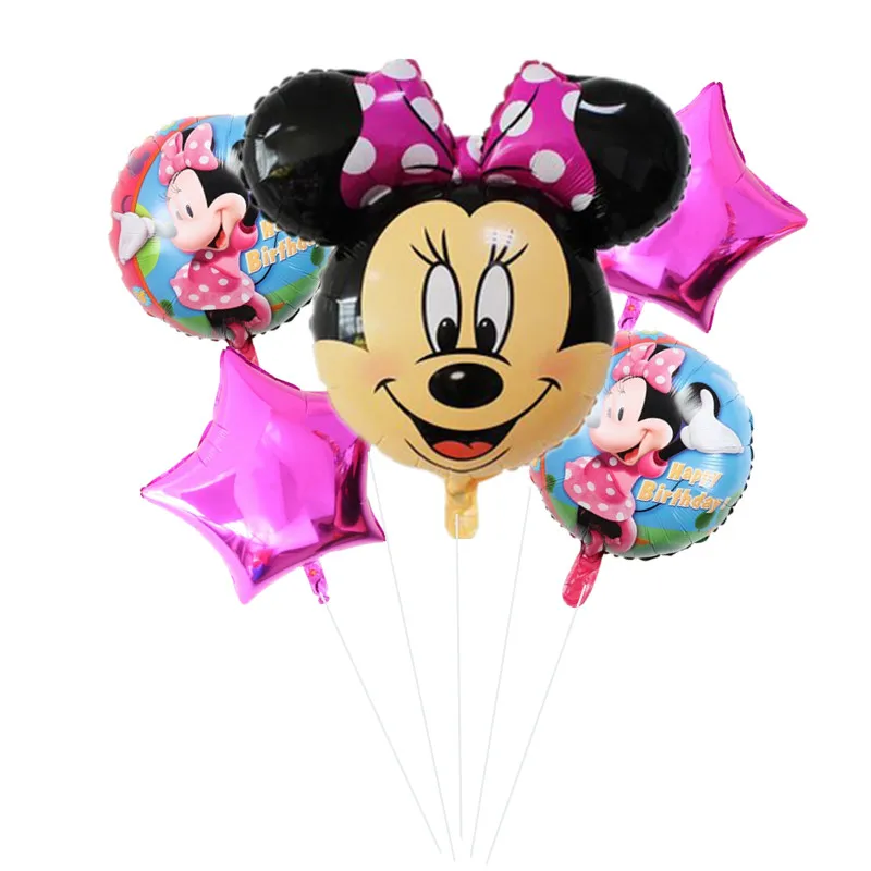 5 предметов в партии, счастливый День Рождения декоративные надувные шары Mickey Мышь 18-дюймовые Фольга шар для 1st День рождения украшения globos дети