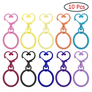 

10Pcs Heart Shape Metal Swivel Lobster Clasp Snap Hook keychain Rings DIY Trinkets Accessories Keychains Lobster Clasps Hooks