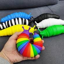 

2022 Chidlren Fidget Toy Articulated Slug Finger Flexible Fidget Sensory Toys Anti-Anxiety Relief Aldut Kids New Year Gifts