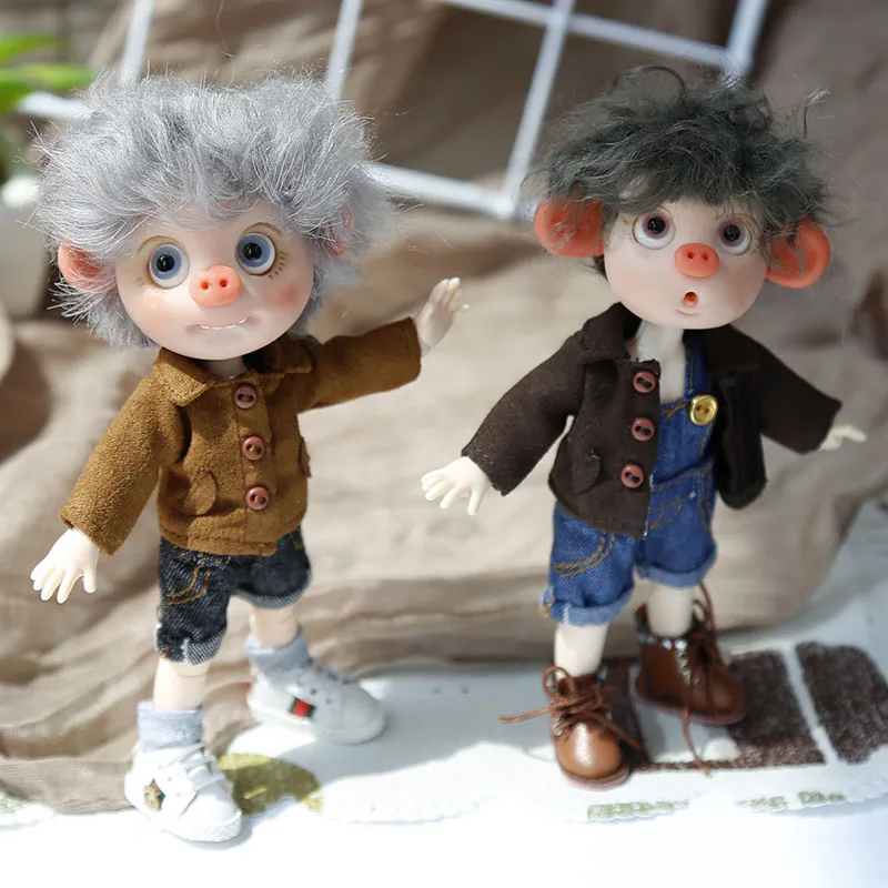 

ob11 baby clothes meijie pig GSC clay head wear doll clothes vintage coat Fit Ob11 obitsu11 Mini doll clothes