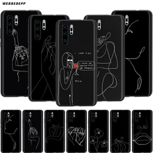 Webbedepp забавные Абстрактные Художественные линии Женский чехол для Huawei Honor 6a 7A 7C 7X8 8X 8C 9 9X10 20 Lite Pro Note View(China)