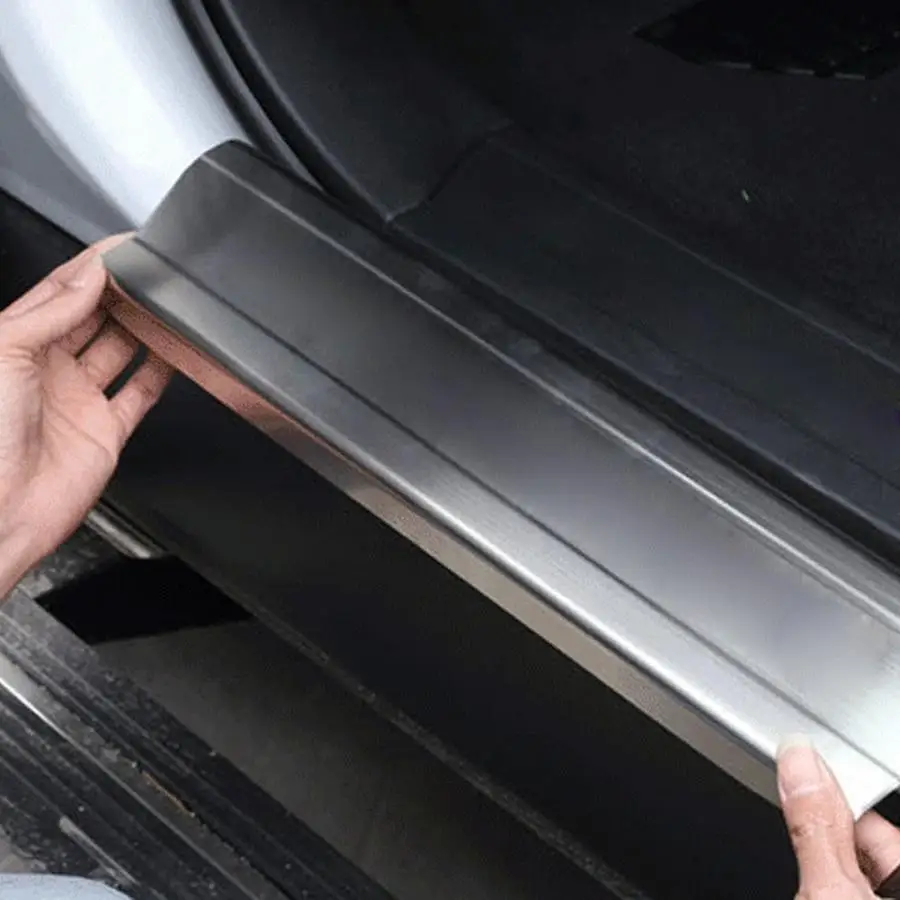 

4pcs Silver Built-in Door Sill Scuff Plate Guard Fit for Land Rover Range Rover Sport 2014 2015 2016 2017 Chromium Styling