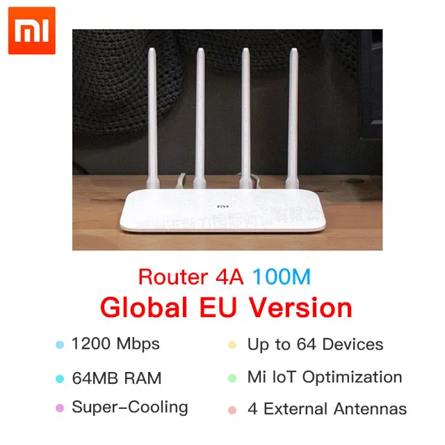 4A100M EU Version Глобальная версия Xiao mi 4A роутер Gigabit edition 2,4 ГГц+ 5 ГГц WiFi DDR3 с высоким коэффициентом усиления 4 Антенна приложение управление mi Router 4A Wi-Fi Повтор - Цвет: 4A100M EU Version