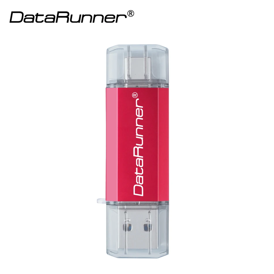 USB флеш-накопитель DataRunner type C, OTG флеш-накопитель, 32 ГБ, 64 ГБ, 128 ГБ, 256 ГБ, 512 ГБ, внешний накопитель, флешка, Usb 3,0, карта памяти - Цвет: Красный