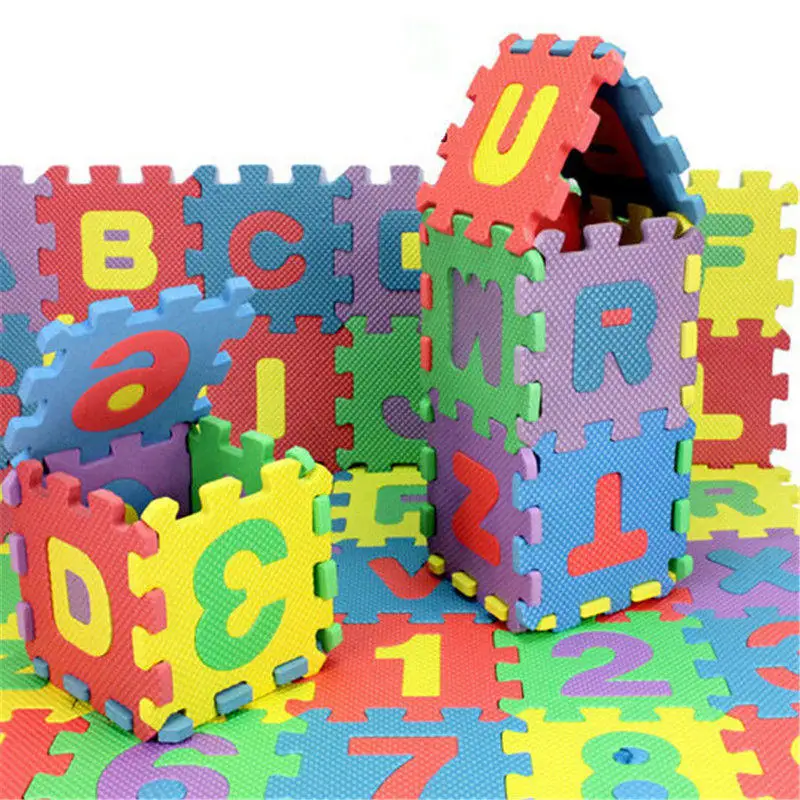 

72pcs Baby Kids Mini EVA Foam Alphabet Letters Number Mat 3D Puzzles Educational Toys