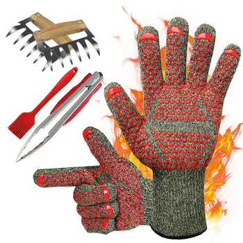 

2020 New High Temperature Resistant Gloves Waterproof Cut-proof Gloves Fireproof Mitten Barbecue Multi-functional Gloves