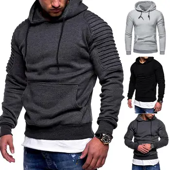 

Hoody Men Solid Pullovers Men Casual Hooded Sweatshirt Autumn Winter Warm Men hoody