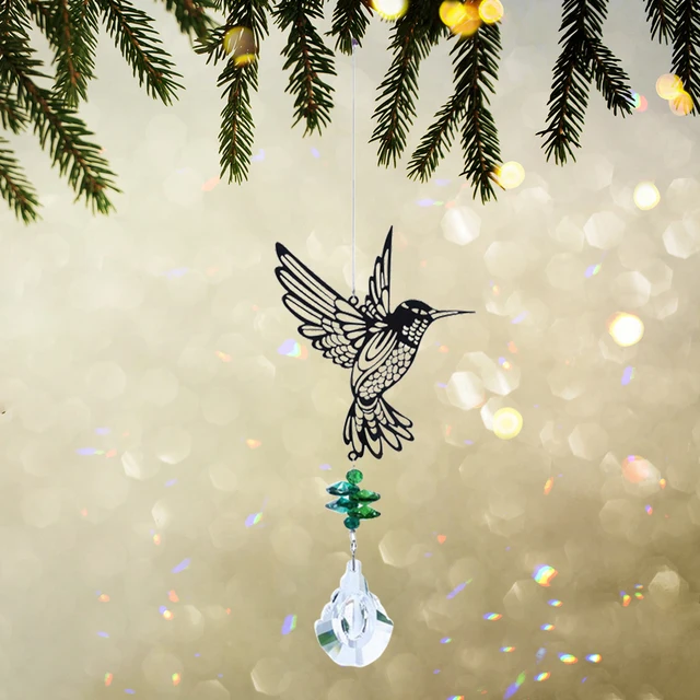 Crystal Sun Prizms Üvegcsillár Napenergia Kolibri Bagoly Szél Csengő Szivárvány Üldöző Függőfüggöny Medál Dekoráció - Image 3