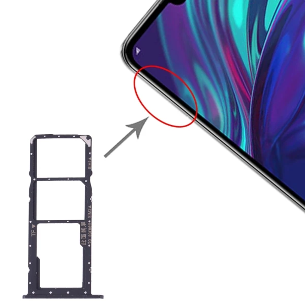 Для Huawei Y7() лоток для sim-карты+ микро лоток для карт SD для Hua Wei Y7 Pro()/Y7 Prime() Запасные части для sim-карты - Цвет: Черный