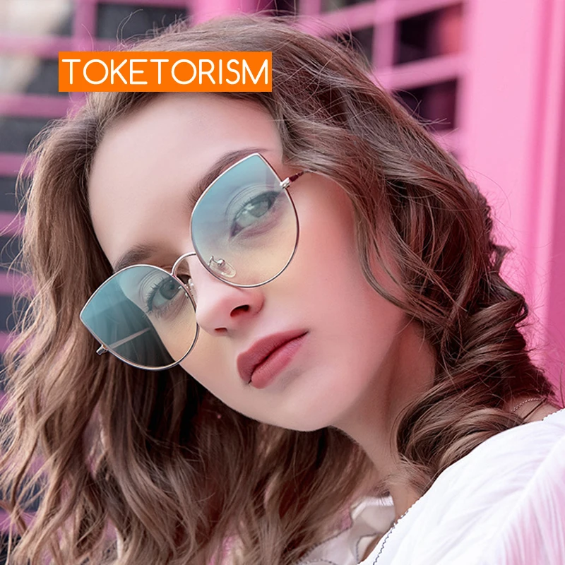 US $21.66 Toketorism Anti Reflective Prescription Lenses Anti Uv Gradient Tint Lens For Glasses Frame And Trimming Rimless Sunglass