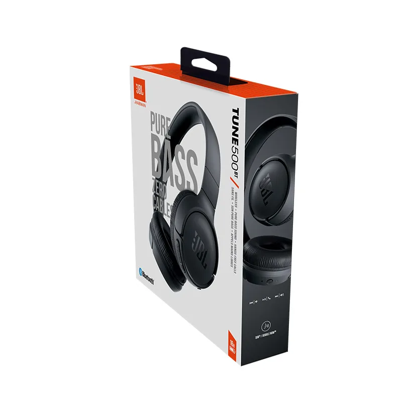 Original JBL T500BT Wireless Bluetooth Headphone Deep Bass Sound Sports Game Headset with Mic Noise Canceling Foldable Earphones