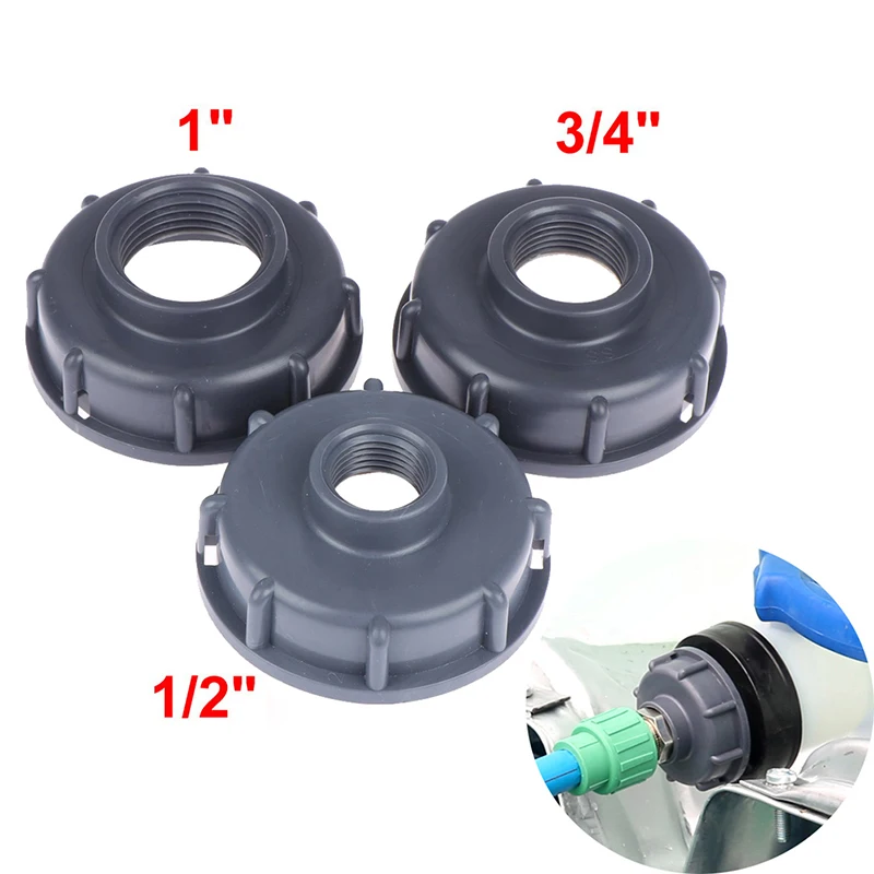 1PCS New Durable S60X6 Coarse Threaded Cap 60mm Female thread to 1/2",3/4",1" Adaptor Connector IBC Tank Adapter