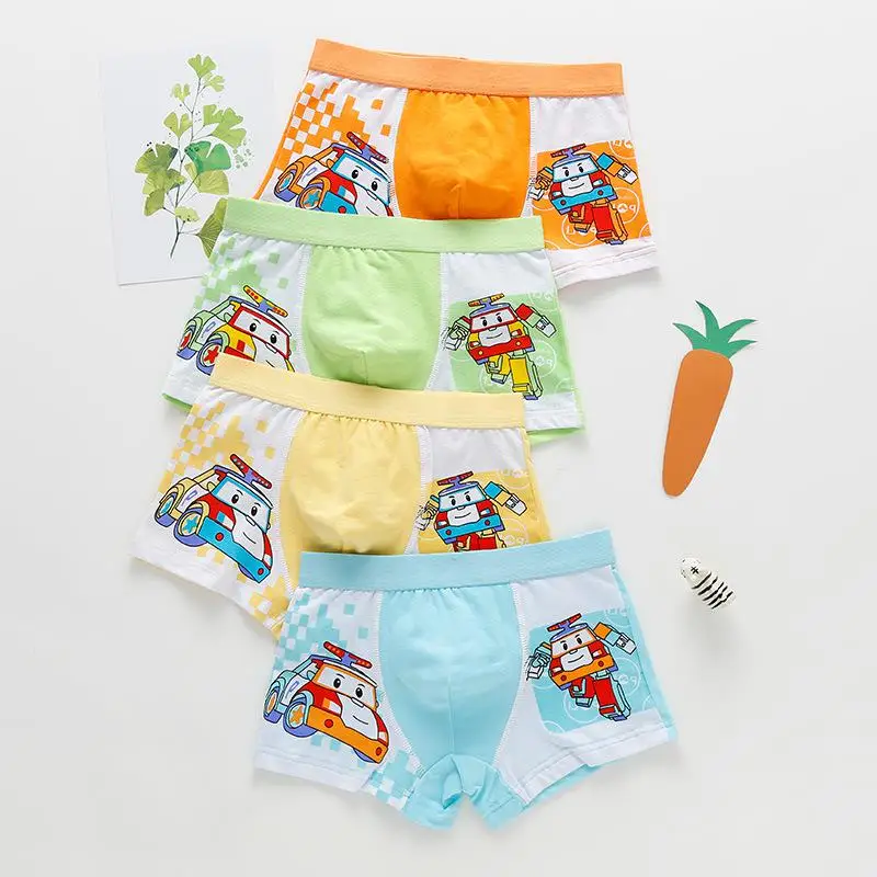 Kids'underwear четырехугольной формы из хлопка, нижнее белье для мальчиков, все мультфильм Boys'underwear квартира угловой чистый - Цвет: 1PC Random color