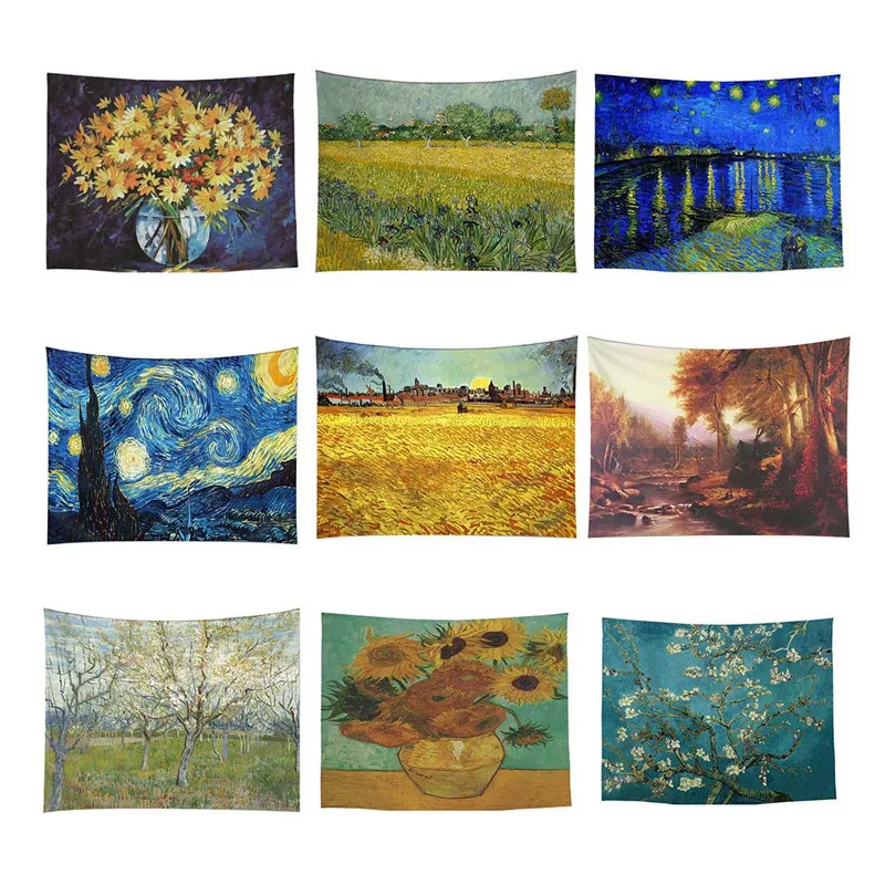 

Wall Hanging Tapestry, Retro Style Oil Painting Wall Art Tapestry for Bedroom, Living Room, Dorm