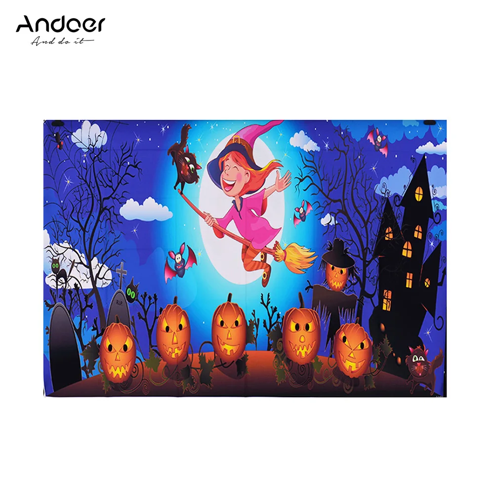 

Andoer Halloween Style 1.5*2.1m Foldable Vinyl Photography Backdrop Background Photo Studio for Family Party Halloween Festival