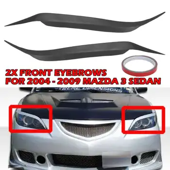 

2pcs Resin Eyelids Front Eyebrows Front Headlight Light Brows Trim Front Fog Light Lamp Cover for MAZDA 3 SEDAN 2004-2009