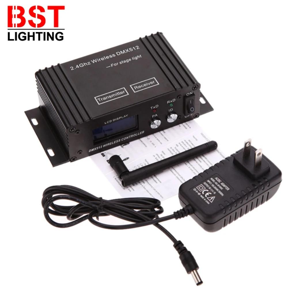 DMX512 ISM Dif LCD DMX 무선 수신기 및 송신기 무대 파 DJ 디스코 바 조명 이동 헤드 용 2.4G LED 컨트롤러
