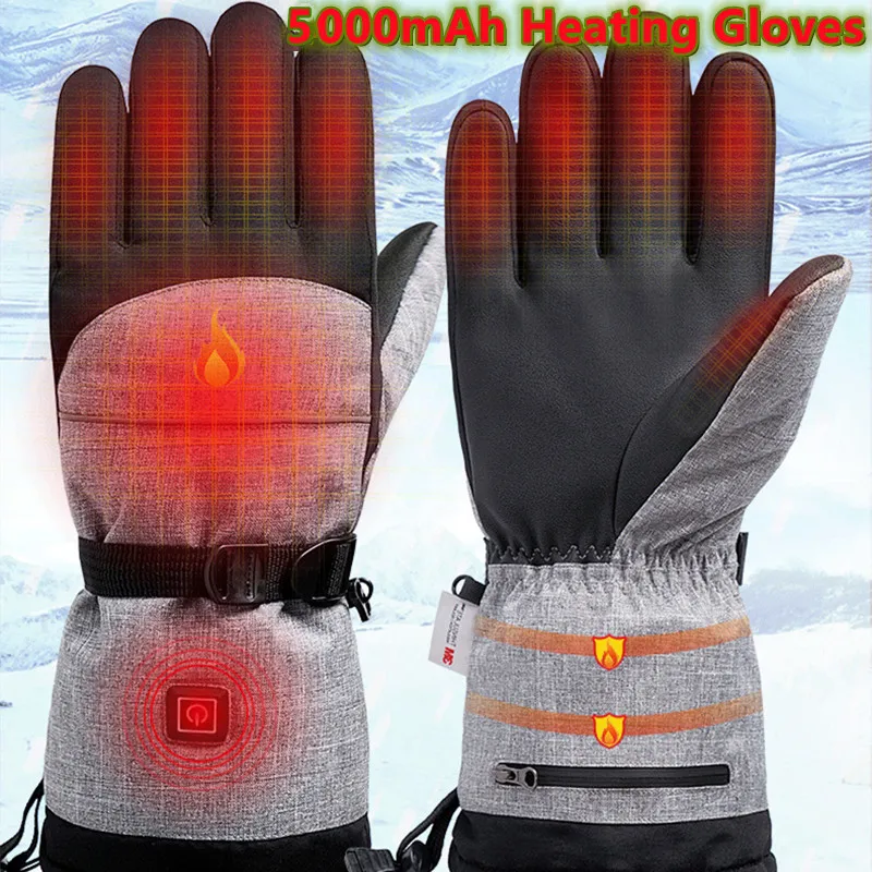 

Motorcycle Bicycle Outdoor Working 5000mAh Heating Gloves Heated Golves Rechargeable Battery Warmer Electric Skiing Gloves