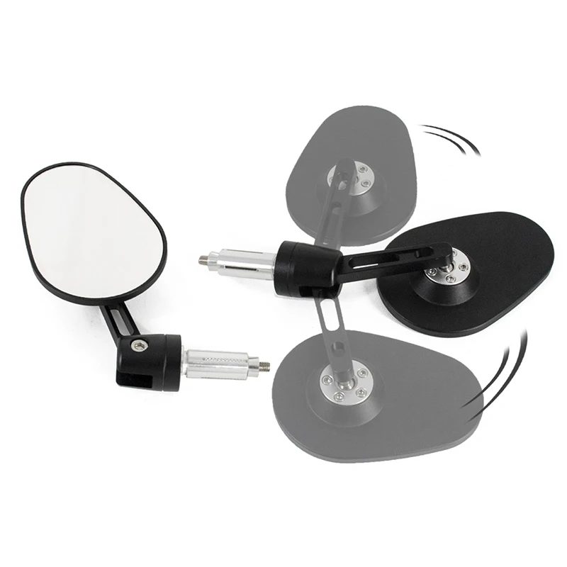 

12-18mm Inner Size Oval CNC Aluminum Motorcycle Handle Bar End Rotate 360 degrees Foldable Rear View Side Mirrors