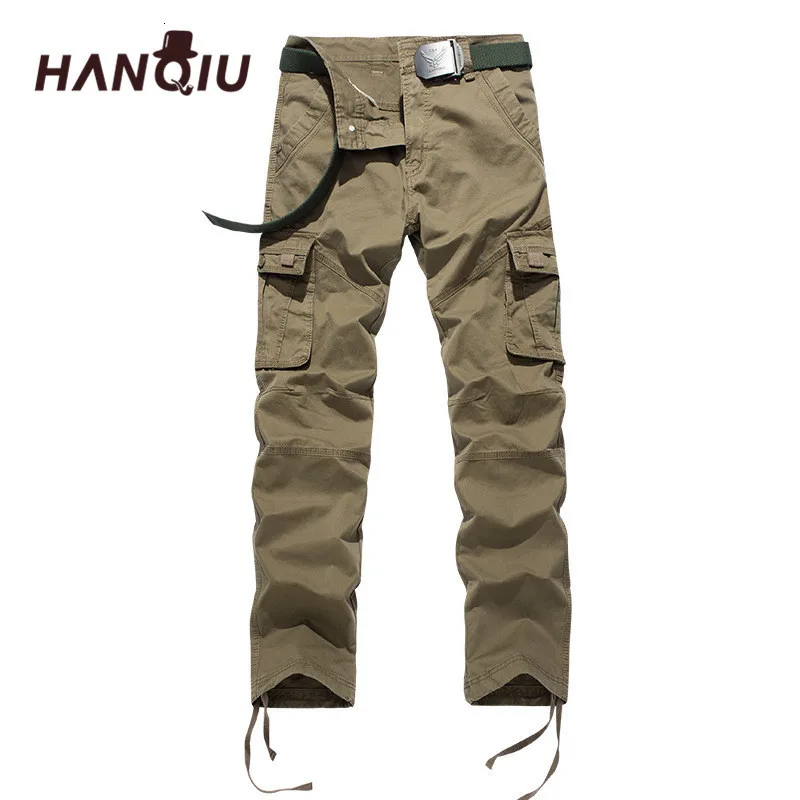 HANQIU военный карго Broek мужские джоггеры тактические повседневные Lint Нежные