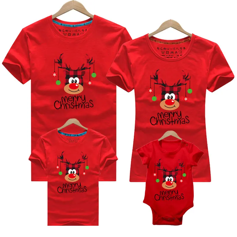 thumbnail image 1 of 1 pieza de ropa familiar a juego para Navidad, camiseta divertida de algodón de manga corta con estampado de Papá Noel, ropa de Año Nuevo con apariencia familiar, 1 of 5