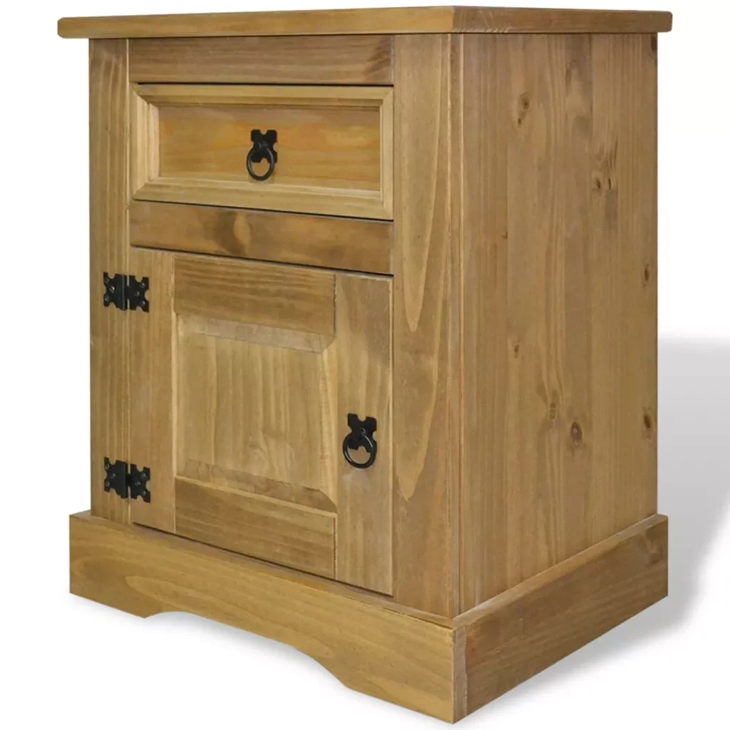 

Bedside Cabinet Mexican Pine Corona Range 53x39x67cm Telephone Stand Storage Cabinets Durable Night Cabinets Bedroom Lounge Room