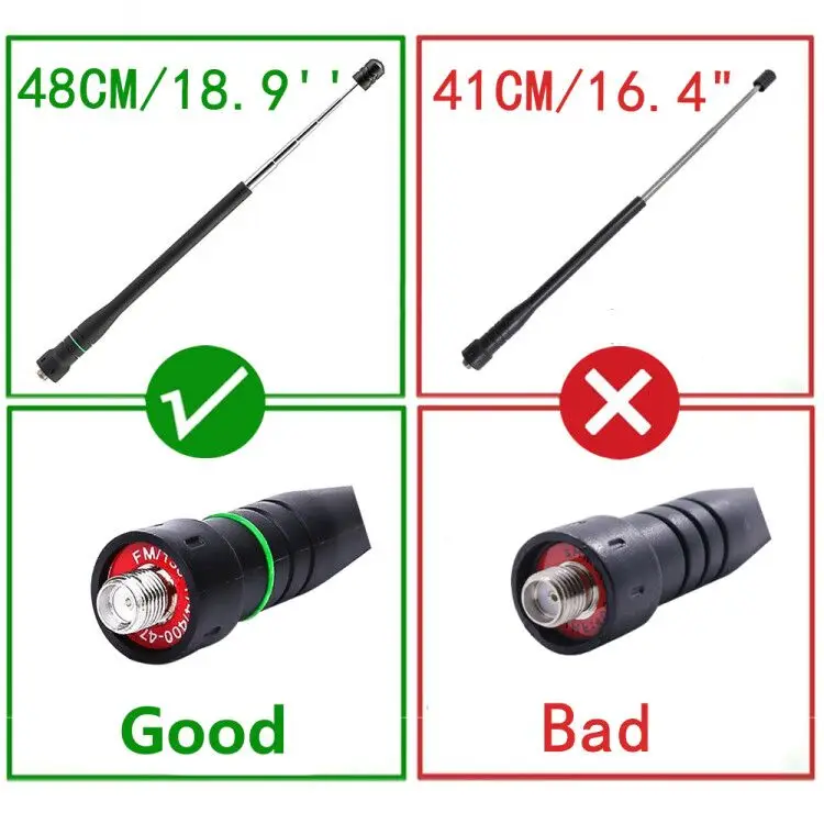 Abbree AR 775 телескопическая SMA Female VHF UHF 144/430MHz двухдиапазонная антенна для