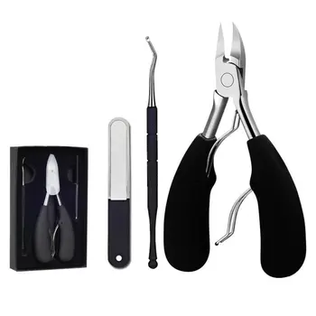 

3 Pcs/Set Nail Clippers For Paronychia Stainless Steel Rubber Plastic Remove Dead Skin Anti-Splash Manicure Set