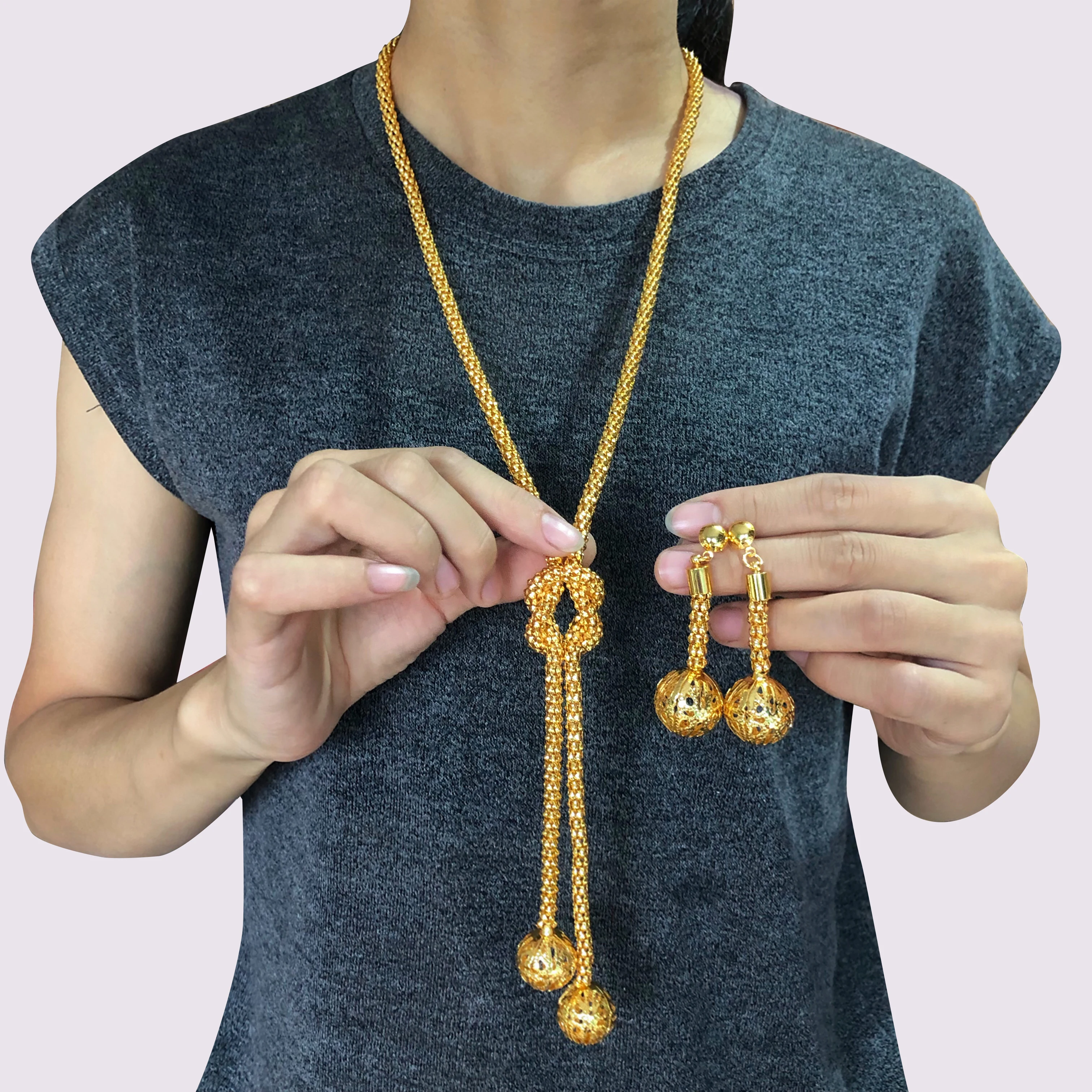 Dubai gold jewelry sets for women big Necklace african beads jewelry set Women Italian Bridal Jewelry Sets Wedding Accessories