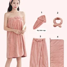 Женский фланелевый домашний банный халат с бантом для девушек, банный халат, супер впитывающее банное полотенце, быстро сохнет, большой размер, ночной халат