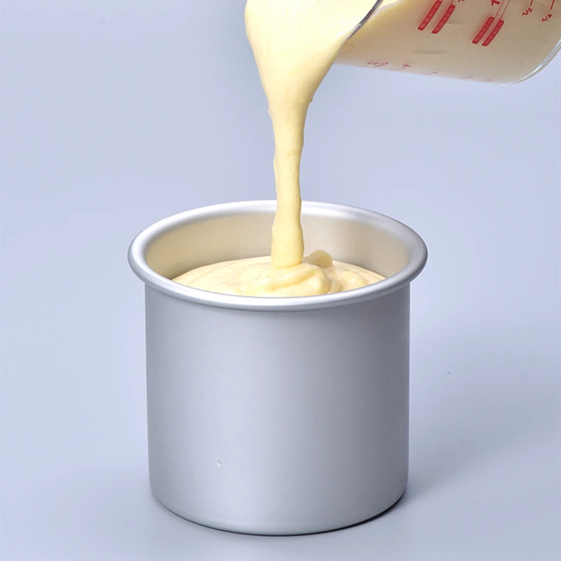 1 Piece Round Cake Pan Removable Bottom Cheesecake Chiffon Mold 10cm Deep Anodized Aluminum