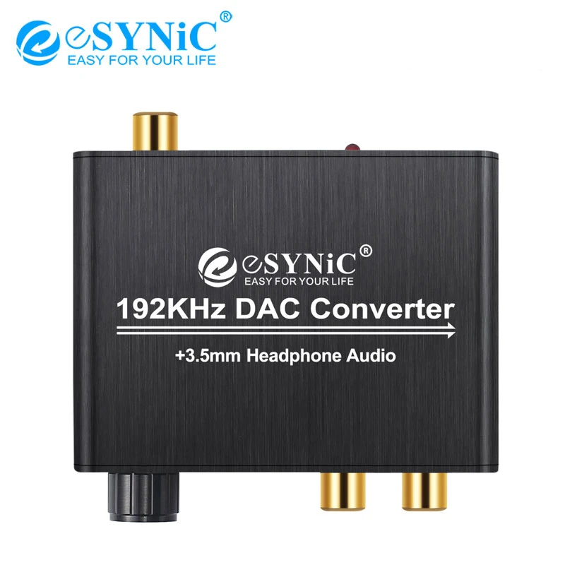 ESYNiC 192kHz DAC convertidor de Digital a analógico convertidor de Audio  óptico Coaxial Toslink a Stereo L/R RCA Jack de 3,5mm Adaptador de Audio| |  - AliExpress