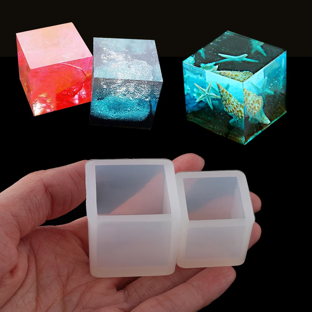 1 шт. прозрачный Square Cube силиконовые формы с украшением в виде кристаллов