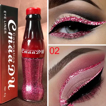 

Professional Makeup Cola Liquid Shimmer Glitter Eyeliner Waterproof Easy To Wear Make Up Pigment Eyeliner Comestic Makeup TSLM1