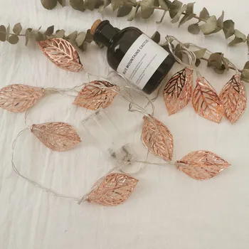 

Led String Lights Rose Gold Leaves Lights Creative Room Decoration String Christmas Lights Outdoor Wedding Decor Fairy Lights