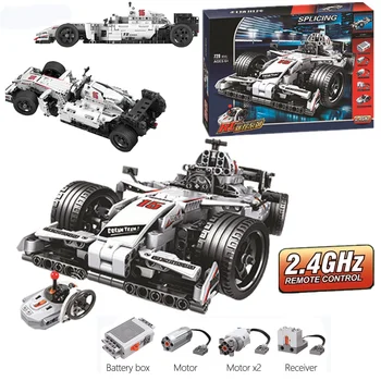 

729pcs Technic Speed Champions Electric Rc F1 Super Racing Car Model Building Blocks Toy For Child Remote Control City Vehicles