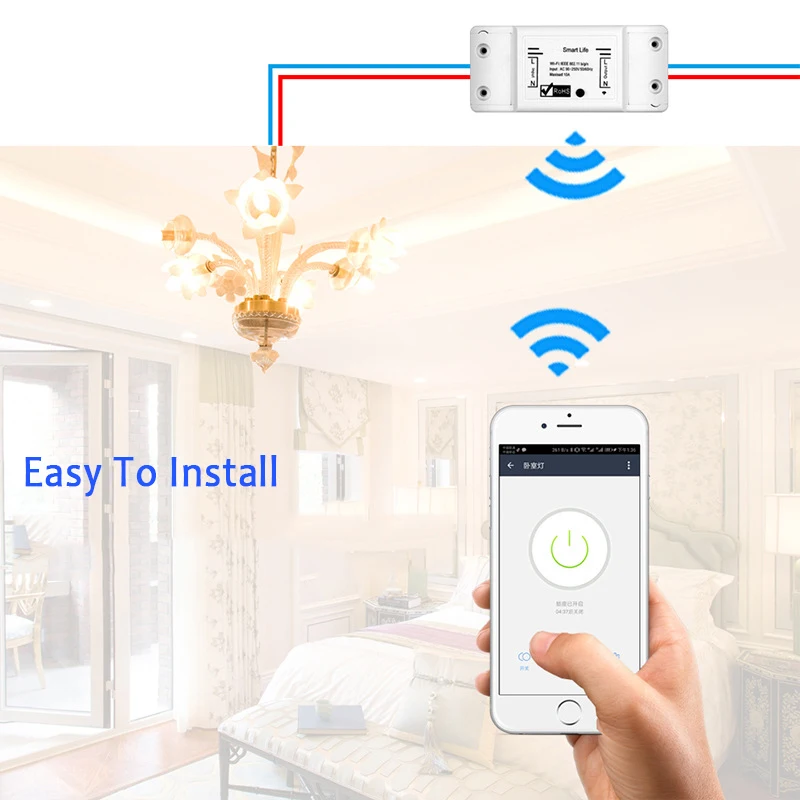 DIY WiFi умный светильник, универсальный таймер выключателя, приложение Smart Life, беспроводной пульт дистанционного управления, работает с Alexa Google Home