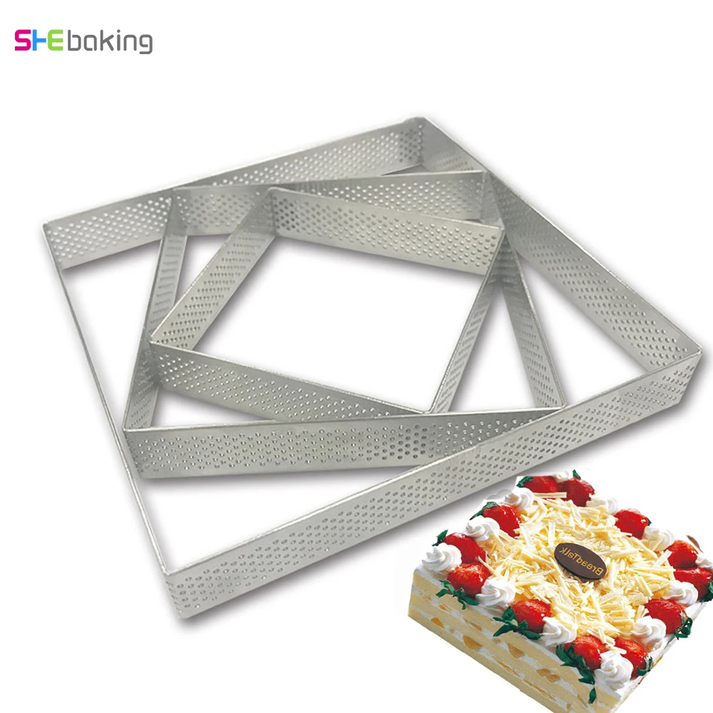 

Square Stainless Steel Cake Making Molds Pizza Fruit Pie Pastry DIY Decoration Mould Practical Kitchen Bakeware Baking Tools