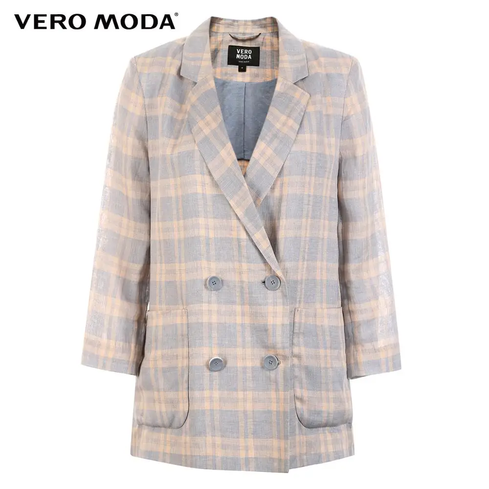 Vero Moda женский льняной клетчатый Тонкий Блейзер | 319208534