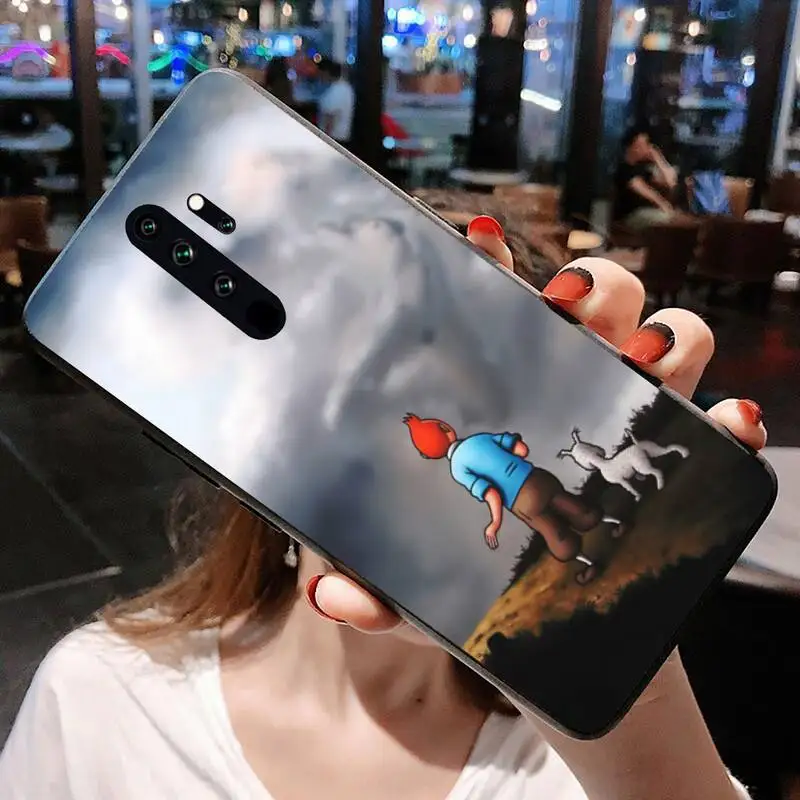 HUAGETOP Cổ Điển Pháp Hoạt Hình Những Cuộc Phiêu Lưu Của Tintin Ốp Lưng Điện Thoại Redmi Note 9 8 8T 8A 7 6 6A Đi Pro Max Redmi 9 K20 K30 xiaomi leather case design