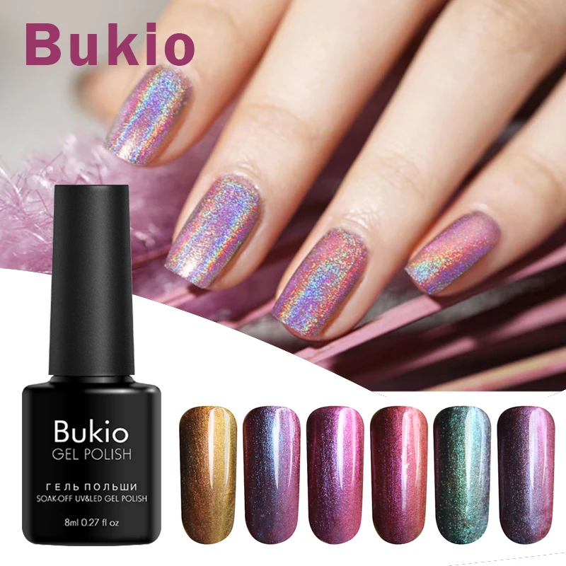 Bukio Хамелеон Galaxy Голографический лазерный лак для ногтей 8 мл Лак серии Flowish