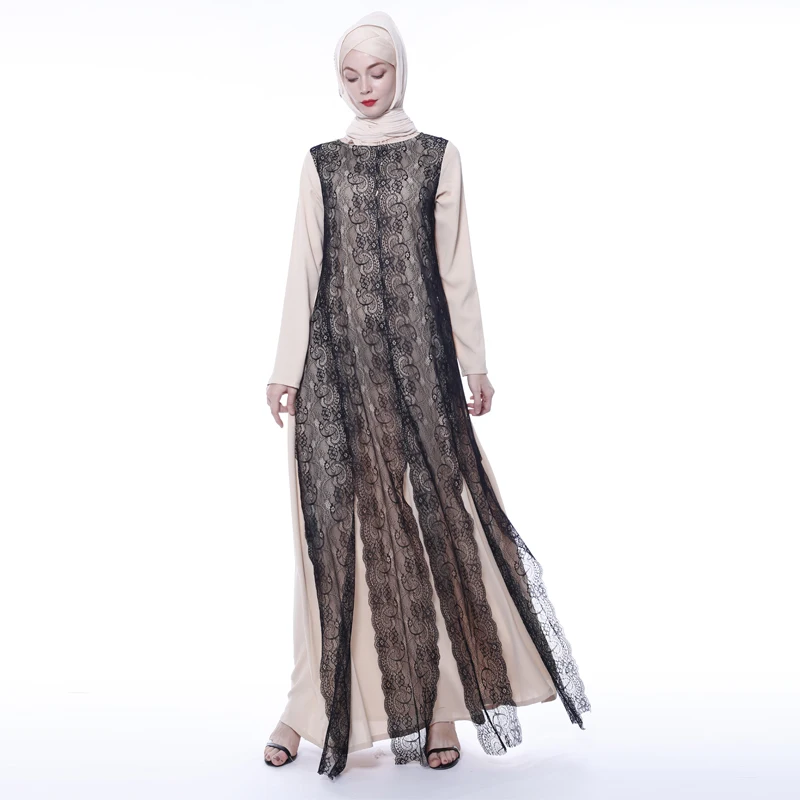 Vestidos кружево abaya Арабский мусульманский платье Катара Кафтан Дубай турецкие исламские платья Хиджаб юркен женщин Tesettur Elbise Caftan