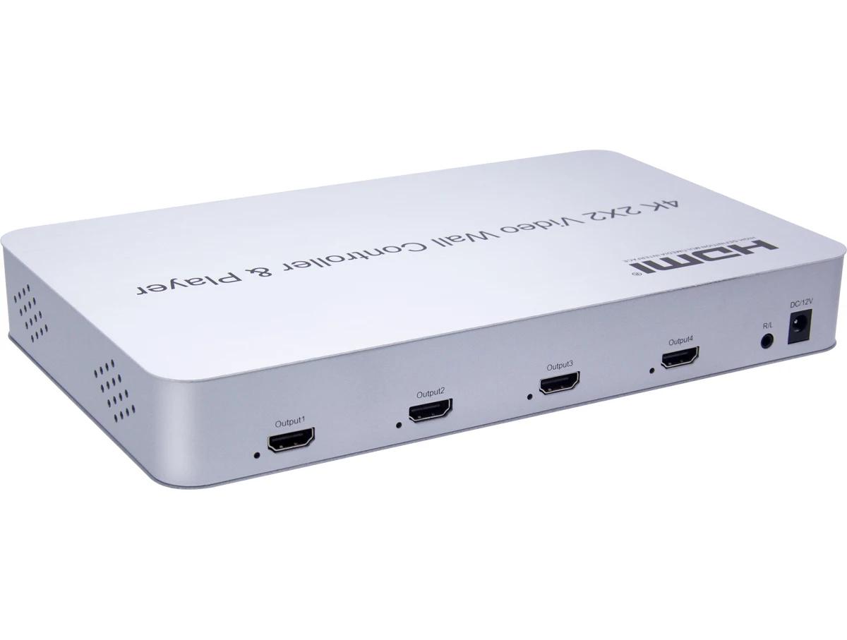 HDMI видео настенный процессор HDTV 4K 2X2 видео настенный контроллер плеер U флэш-накопитель вход 4 выхода Поддержка USB Мышь Клавиатура RS232