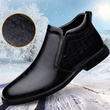 

Men's Business Casual Boots Genuine Leather Autumn Winter Shoes Male Brown Or Black High Quality Waterproof Ankle Boots For Men