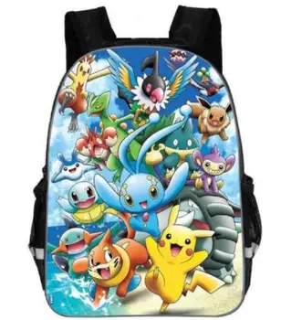 

New Cute Anime Cartoon Pikachu Backpack Pokemon Cosplay Printing Backpacks School Bags Teenager Girls Boys Mochila Feminina bag