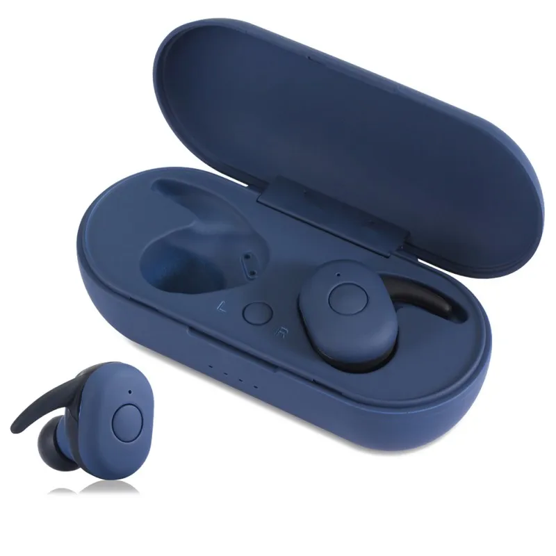 Синий DT-1 TWS Bluetooth наушники 5,0 беспроводные наушники стерео Wa карта памяти - Цвет: Синий