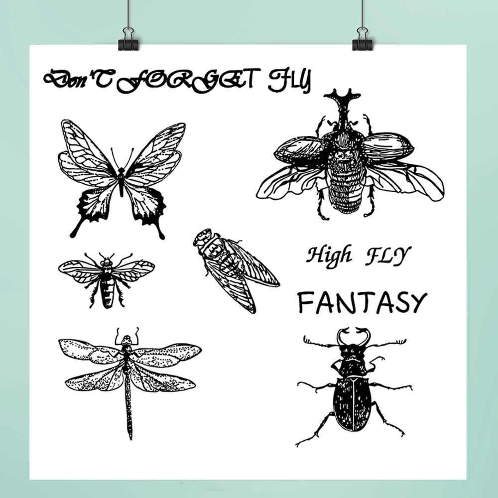 

Dragonfly Clear Stamps For DIY Scrapbooking/Card Making/Album Decorative Rubber Stamp Crafts