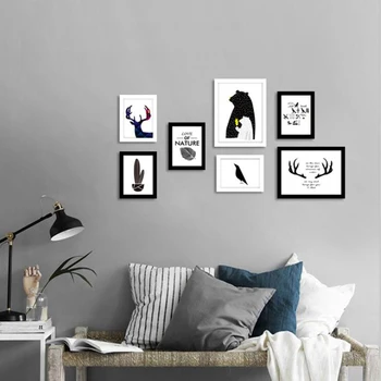 

7 Pcs/Set Wall Hanging Photo Frame Picture Frame Photo Wall Art Wedding Couple Recommendation Pictures Decoration Frames Wall