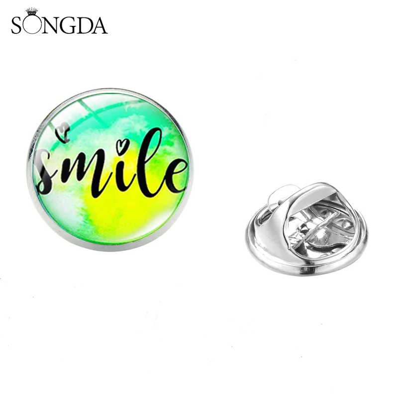 Модная смайлика Вера Любовь мечта Библия слова значки вдохновляющие фразы