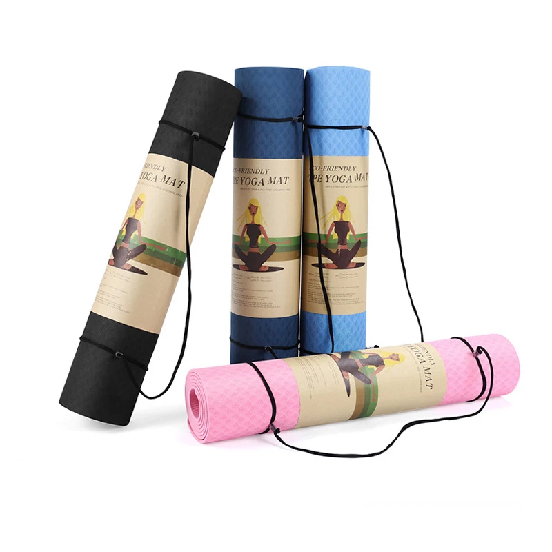Hoge dichtheid Zacht TPE Yoga Mat Pad Multi-functionele Fitness Mat 6MM Yoga Beginners Pilates Training met gebundeld Touw Netto Zak Hoge dichtheid Zacht TPE Yoga Mat Pad Multi-functionele Fitness Mat 6MM Yoga Beginners Pilates Training met gebundeld Touw Netto Zak